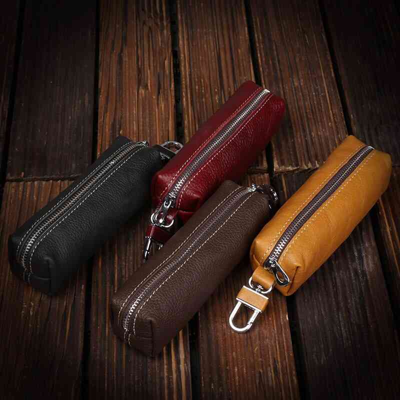 Genuine Leather Key Bag, Small Business Keychain Wallet