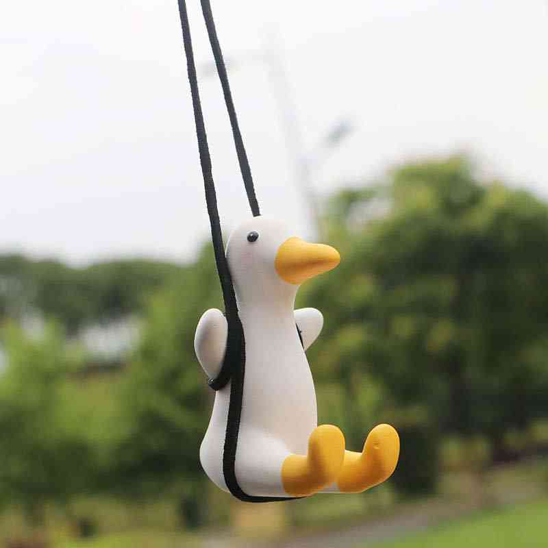 Cute Anime Car Accessorie Swing Duck Pendant