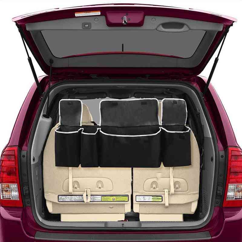 High Capacity Adjustable Car Storage Box Backseat 4 Bag Trunk Organizer