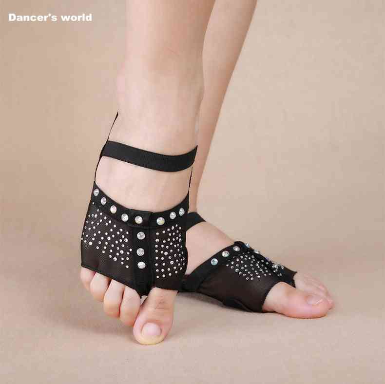 Women Belly Dance Half Sun Diamond  Foot Thong Shoes