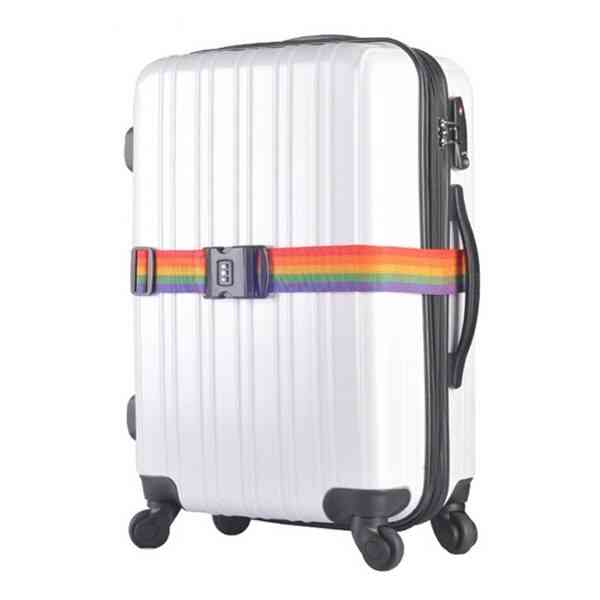 Adjustable- Rainbow Luggage, Suitcase Strap With Coded Lock, Belt Strap