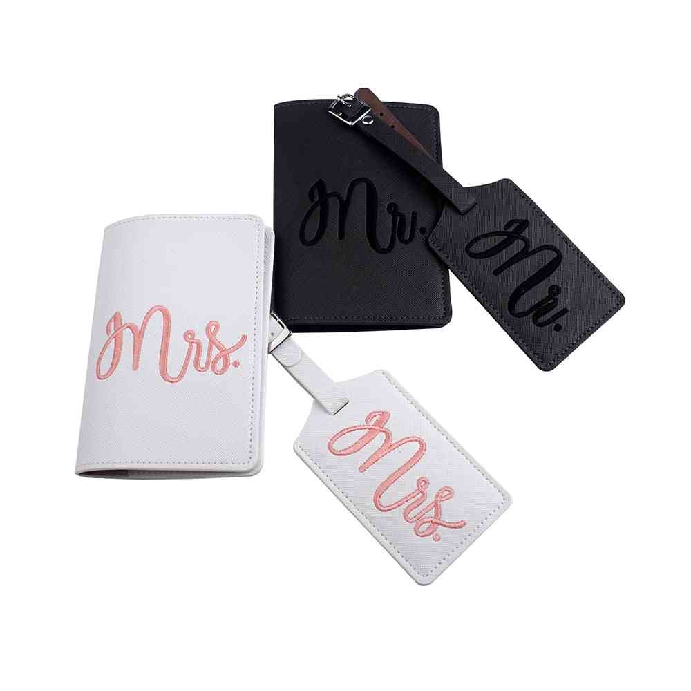 Embroidery- Mr & Mrs Lover Couple, Passport Cover, Case Set