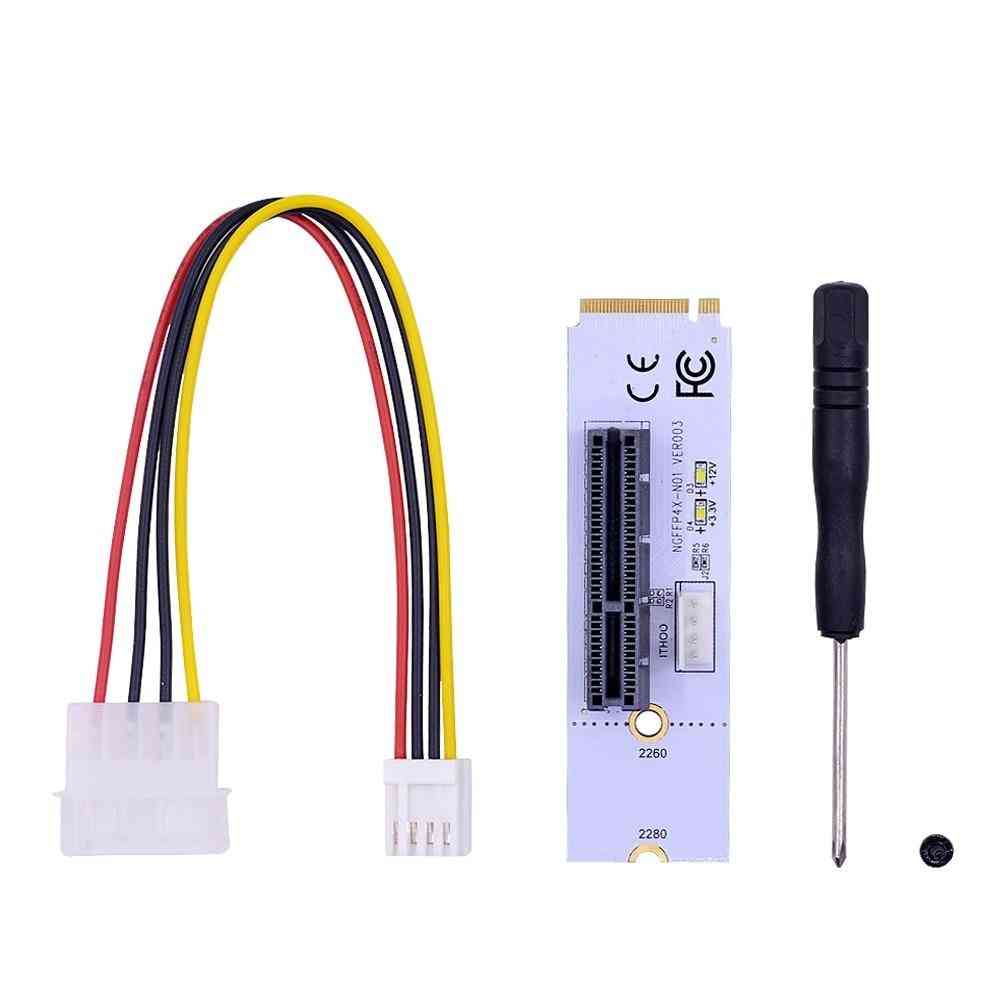 4x Riser Card M2 Key M To Pcie X4 Transfer With Led Voltage Indicator