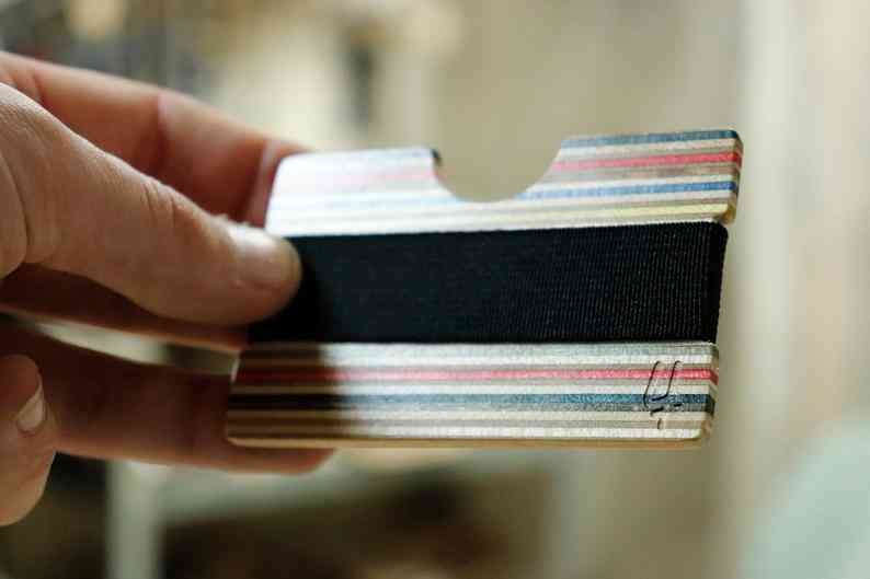 Wood Wallet Recycled Skateboards