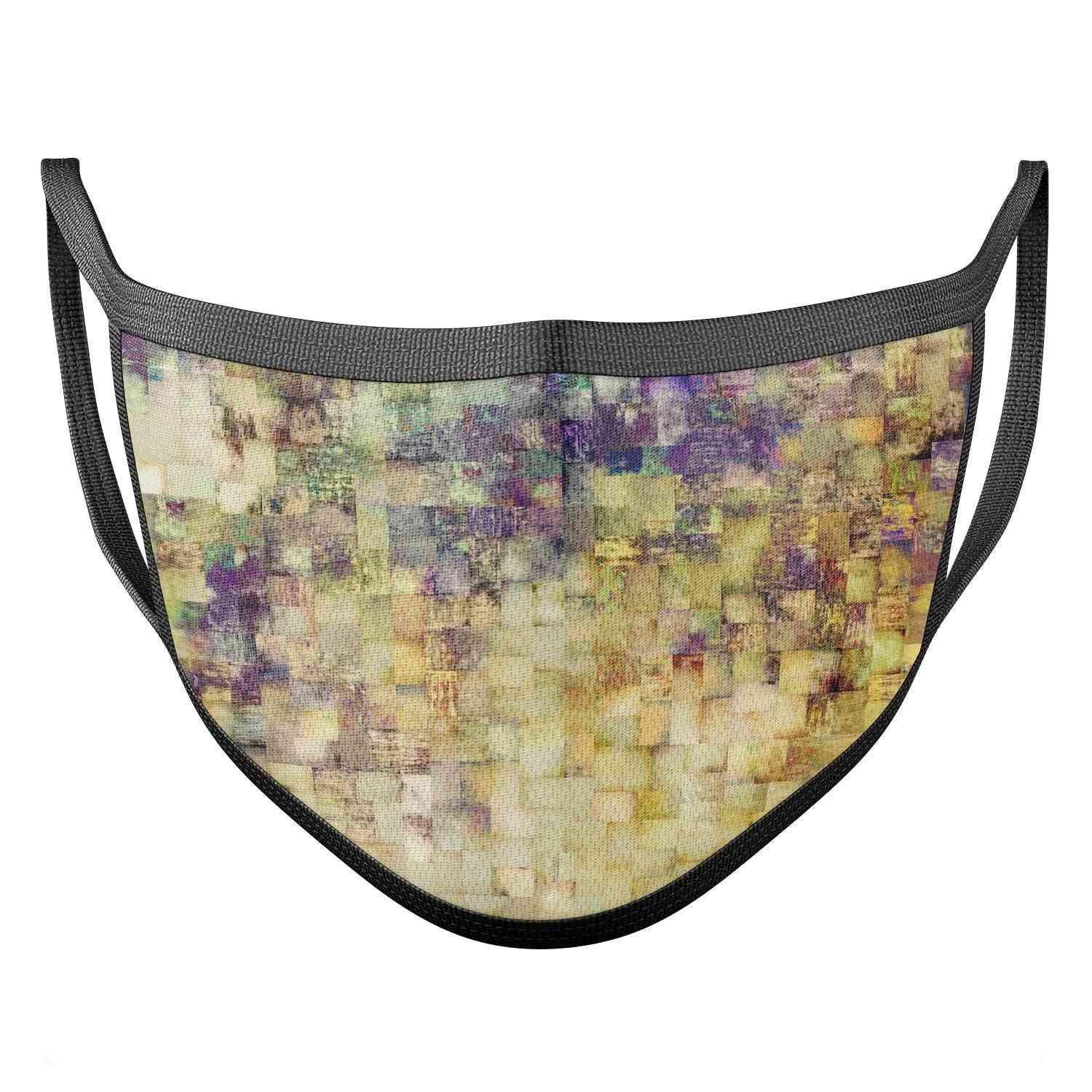 Mosaïque violette abstraite grungy - made in USA couvre-bouche unisexe