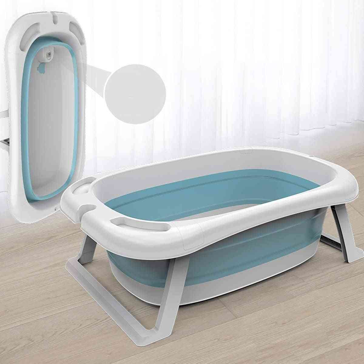 Portable- Folding Baby Shower, Basin Cushion, Pad Bathtub With Thermometer