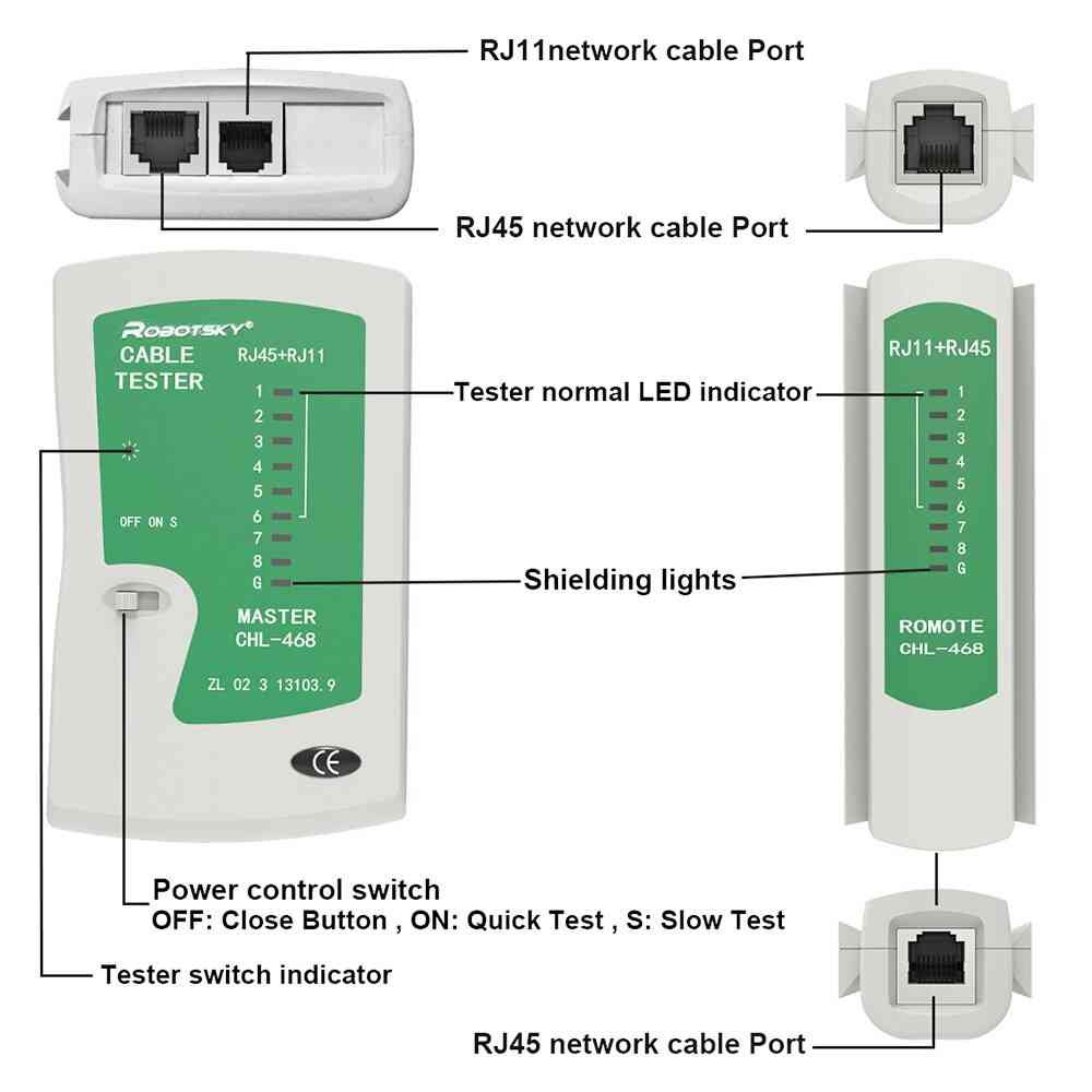 Cat5/ 6 utp lan kabel tester nettverksverktøy