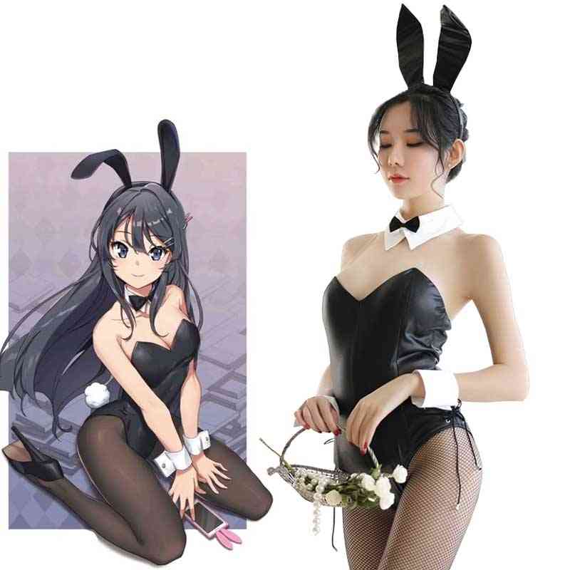 Pige, bunny imiteret læder kanin cosplay, halloween kostume