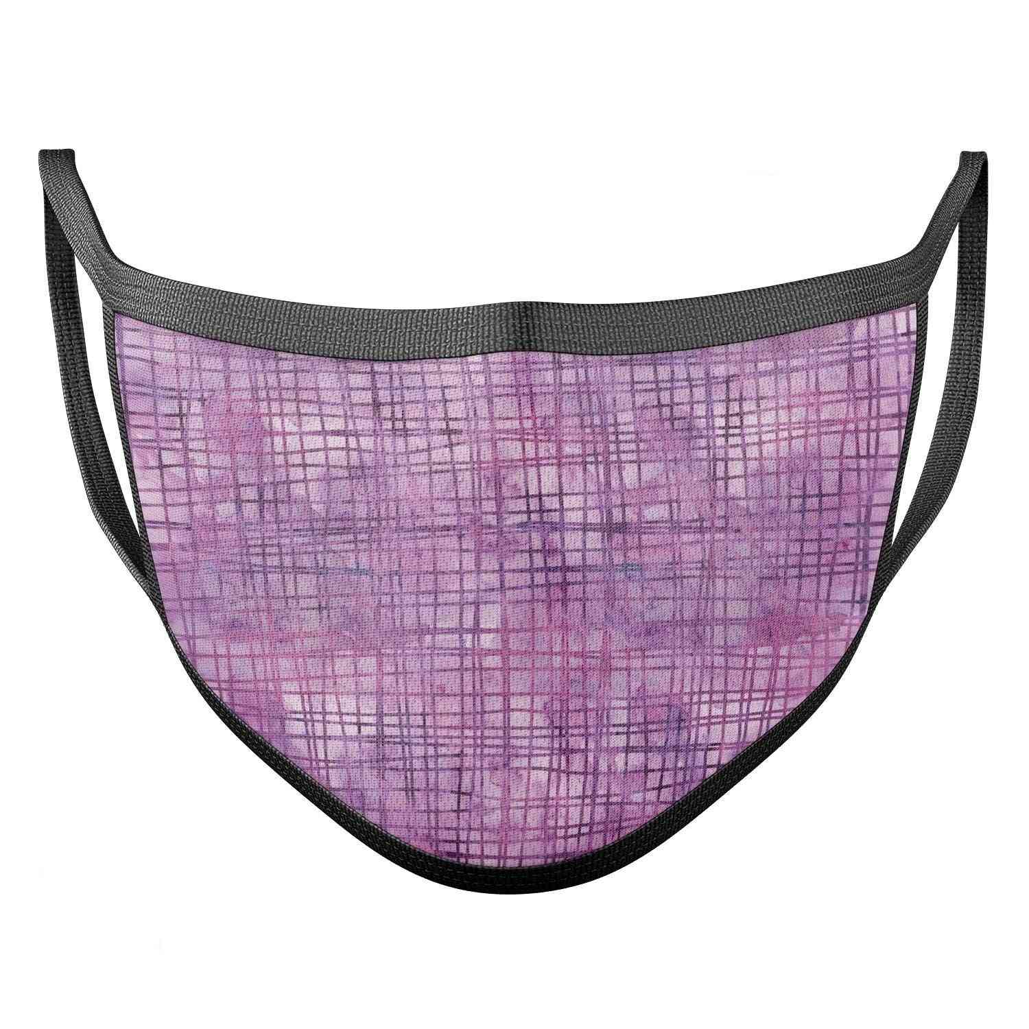 Hachure croisée aquarelle violet - made in usa couvre-bouche unisexe