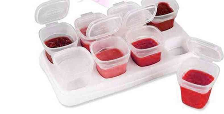 Weaning Food Freezing Cubes Tray Pots Freezer Storage Plastic Containers