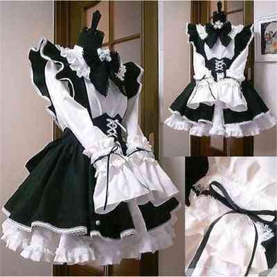 Anime Black White Apron Cosplay Maid Dress Men Uniform