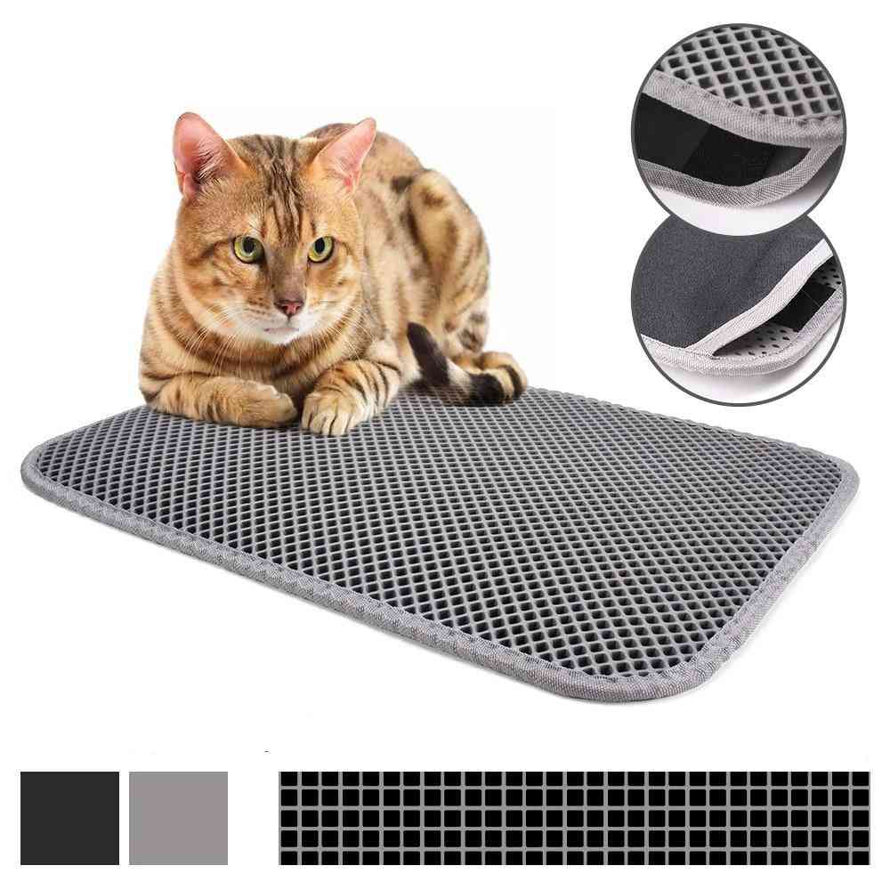 Pet Cat Litter Mat, Double Layer Waterproof Litter Cat Bed Pads