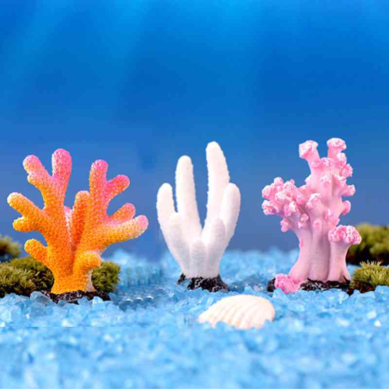 Farverigt harpiks akvarium, akvarium koral sten, kunstigt rev, dekoration ornament