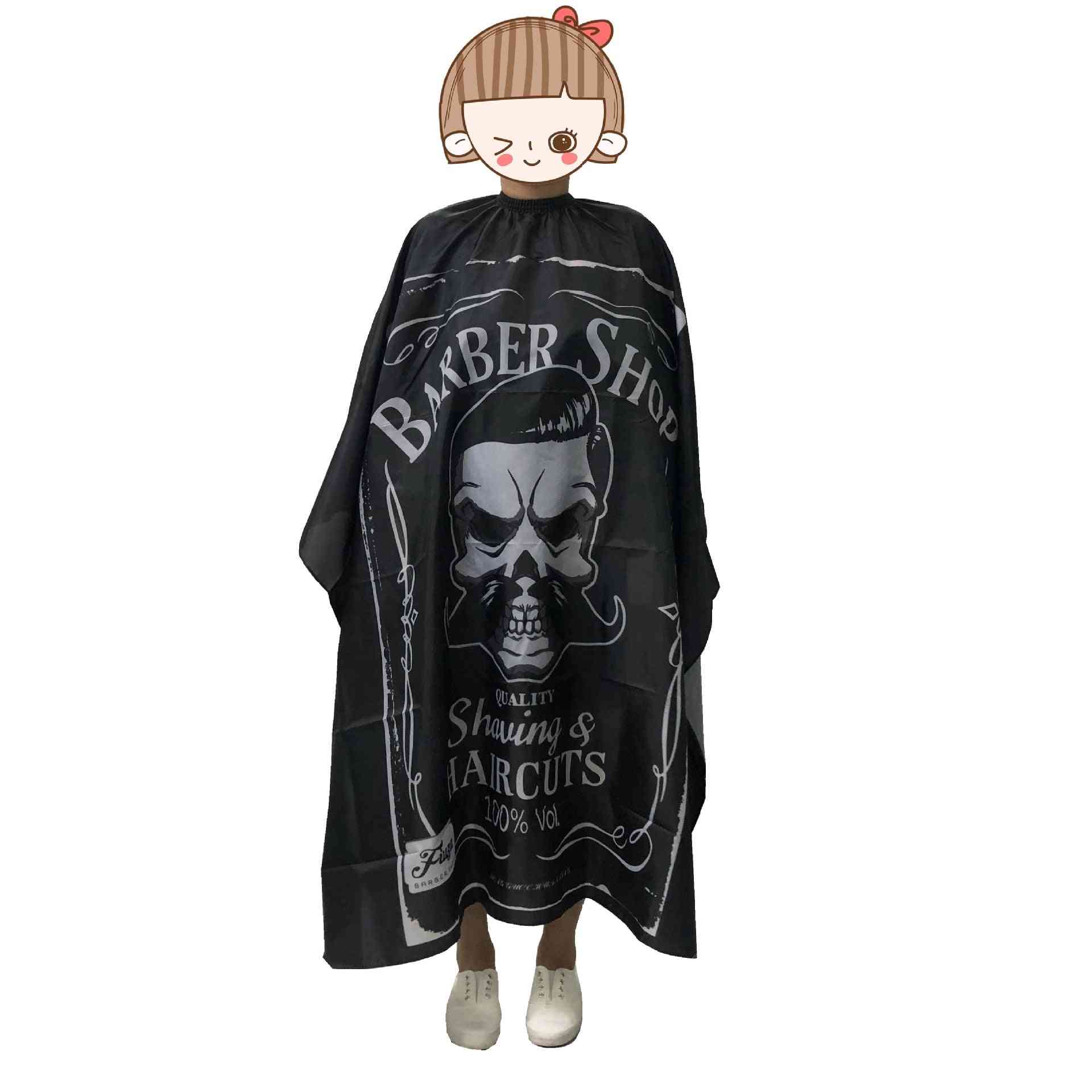 New Haircut Hairdressing Barber Cloth Skull Pattern Barber Gown