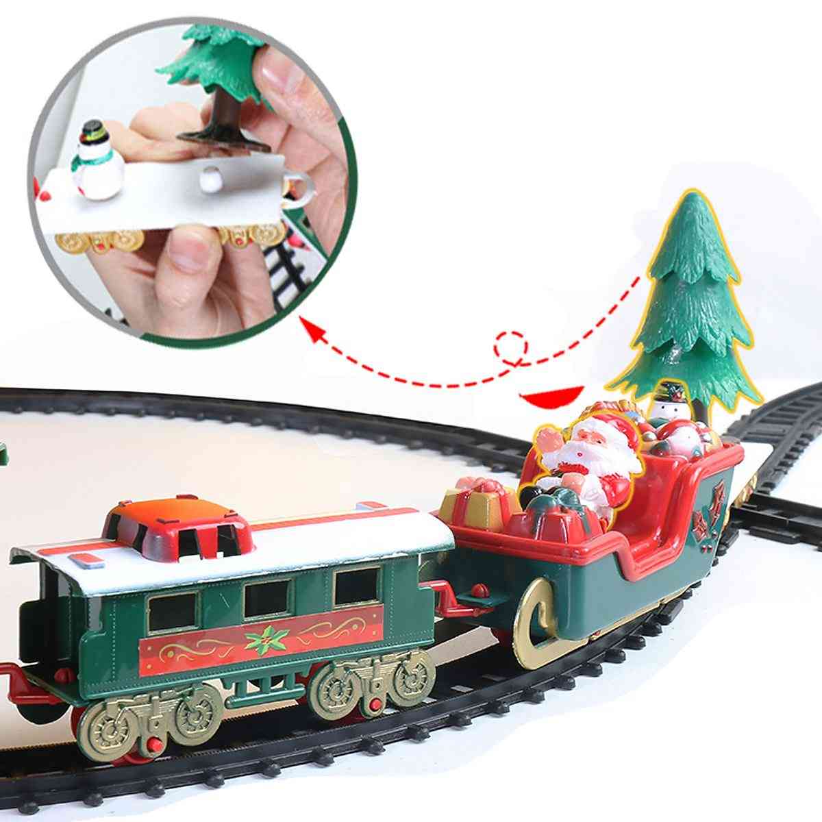 Christmas Electric Train Railway Toy Cars Racing Track