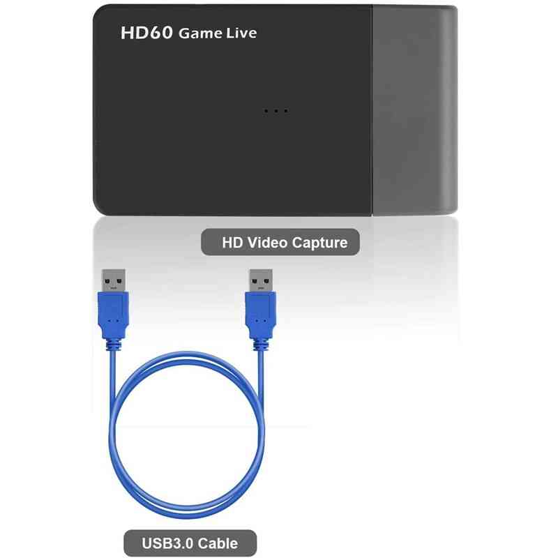 Usb 3.0 Game Video Capture Card, Hd 1080p 60fps/120fps Hdmi To Usb 3.0 Live Streaming Game Recording Box