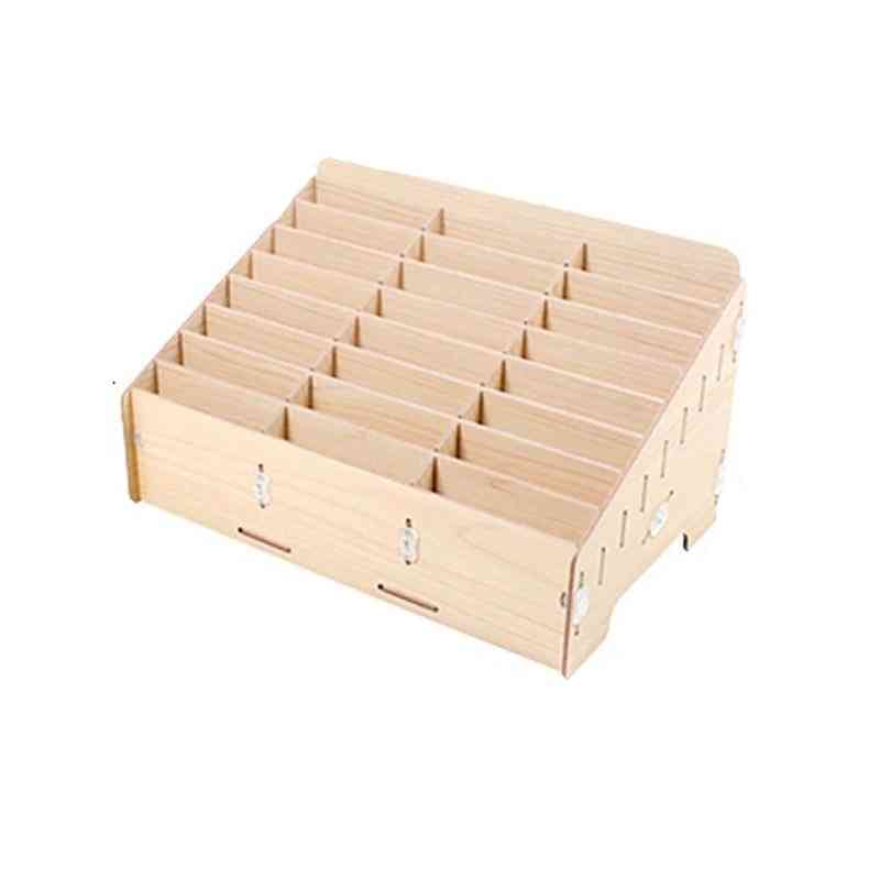 24 Grid Multi Functional Wooden Storage Box