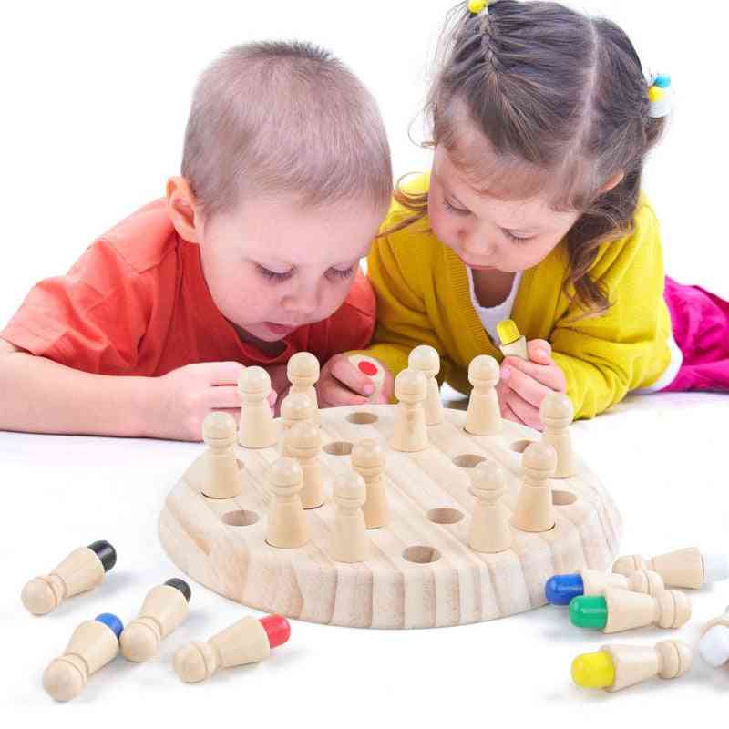 Kids Game Chess Wooden Memory Match Stick Fun Color Game Board Puzzles Educational Toy