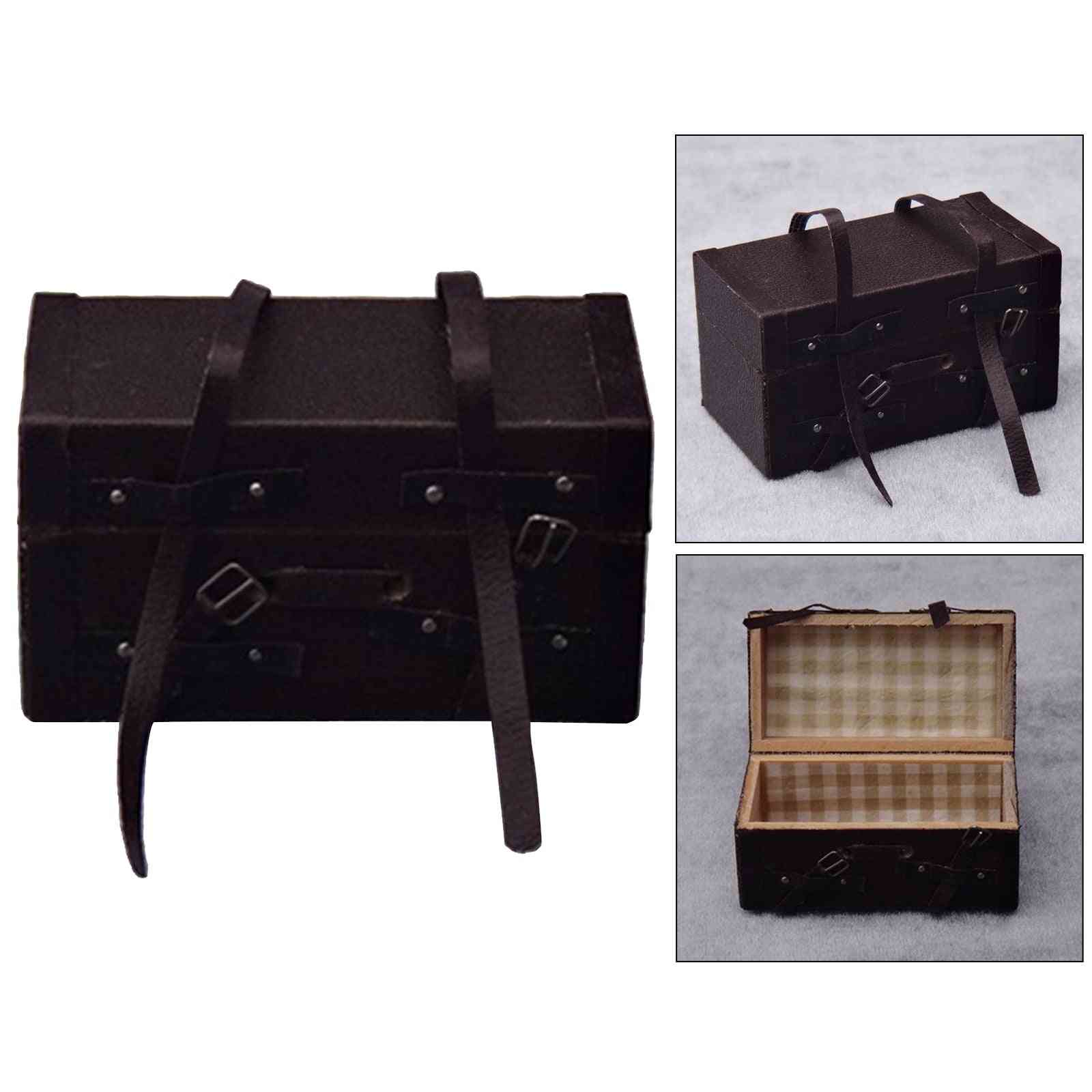 Dollhouse Miniature Leather Suitcases, Travel Holiday Luggage Set