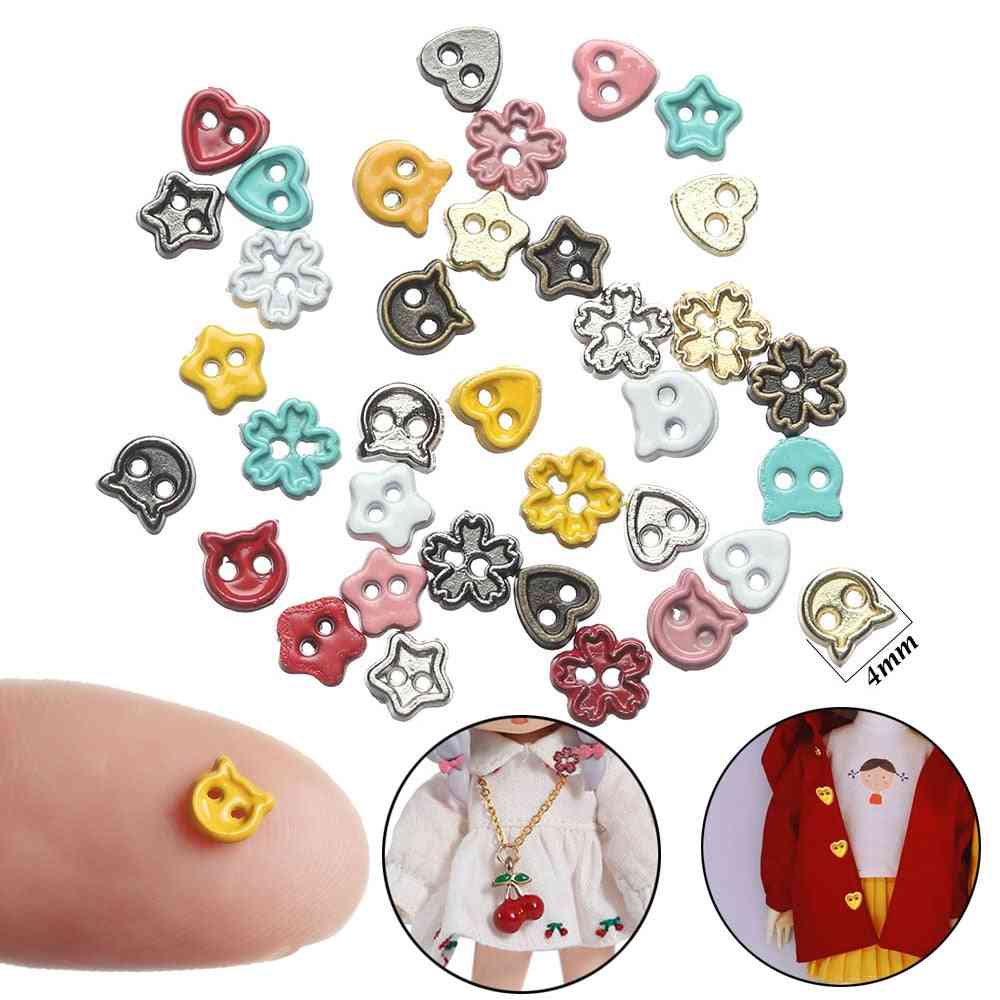 Handmade Doll Clothes Buckles Diy Doll Clothes Mini Cartoon Buttons Metal Buckles For Doll Clothing
