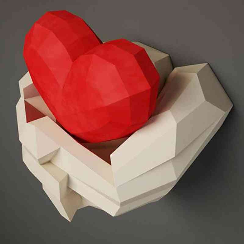 Hands With Heart Paper Sculpture Papercraft Puzzle Toy