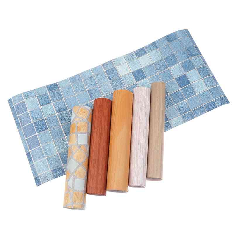 Waterproof Wood Wallpaper Roll Self Adhesive Contact Paper Doors Cabinet Furniture Sticker For Dollhouse Decals New Arrival
