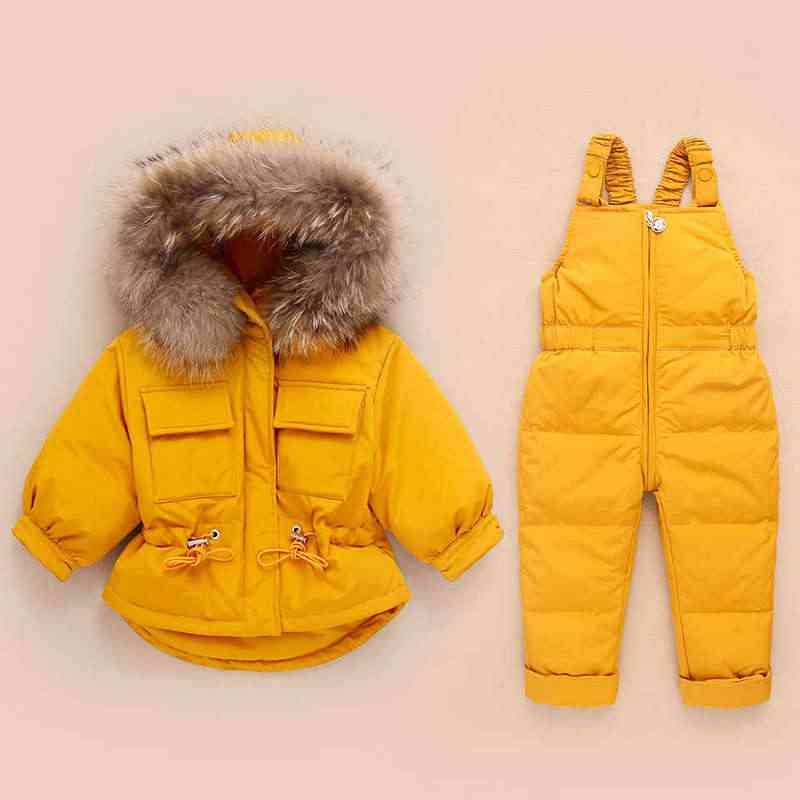 Down Coat Jacket + Jumpsuit, Toddler Girl Boy Clothes Set