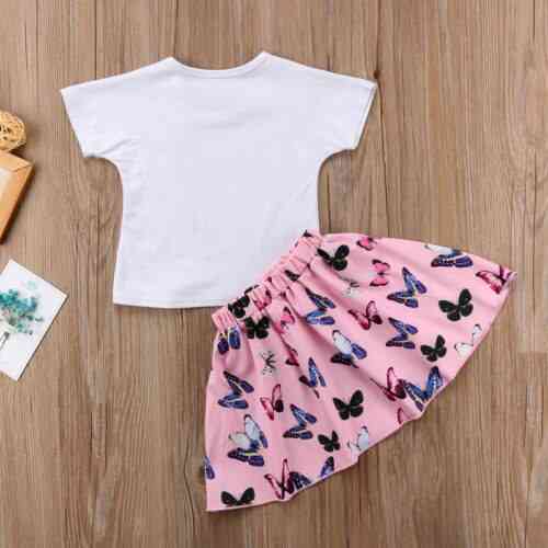Two Pieces- Short Sleeve, T-shirt Skirt For