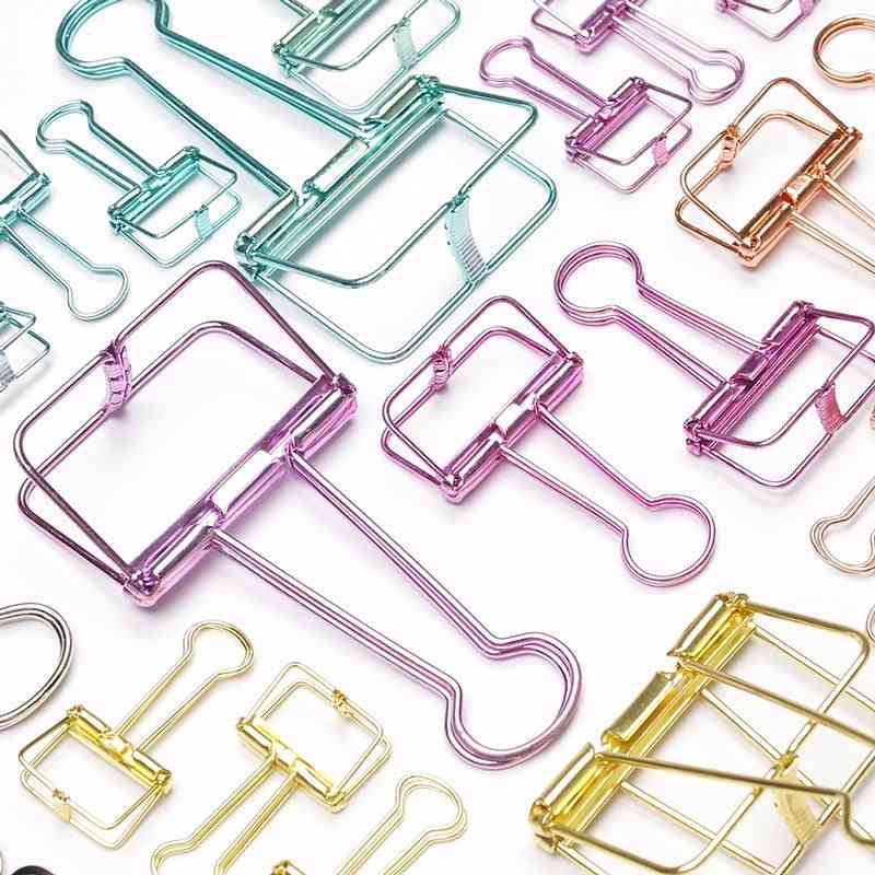 Paper Binder Hollow Clips Office Accessories