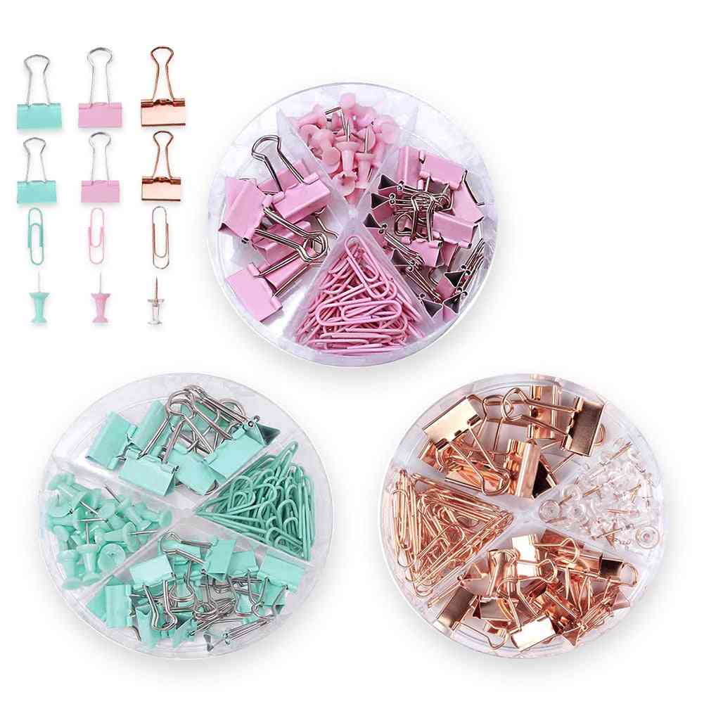 Push Pins Metal Paper Clip Candy Color Binder Clips For Book