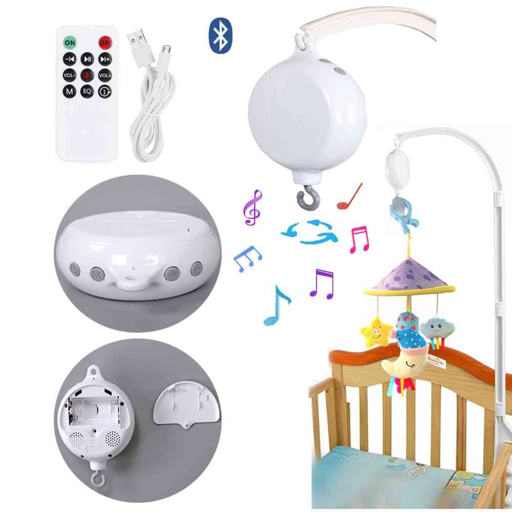 Baby Rattles 35 Songs Rotary Baby Mobile Crib Bed Bell Toy Battery Operated Music Box Bell Crib Electric Infant Holder Hang