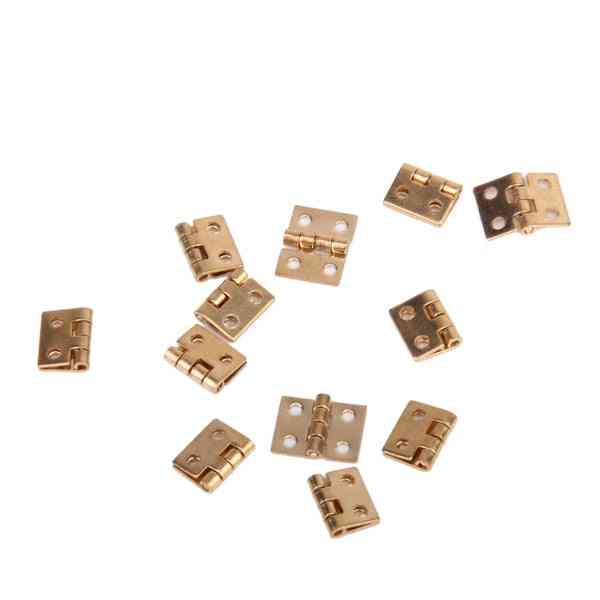 12 Pieces Dollhouse Cabinet Door Hinges With 48pcs Screws