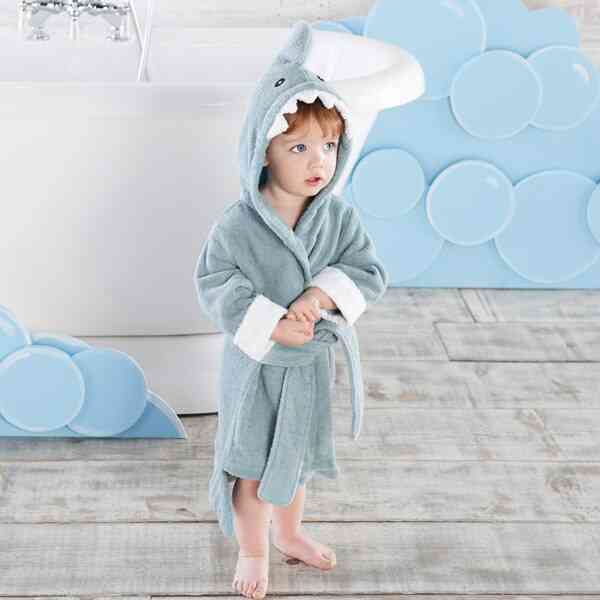 Children Unicorn Shark Kids Bathrobe/baby Bath Towel/infant Beach Ponchos/swim Gown