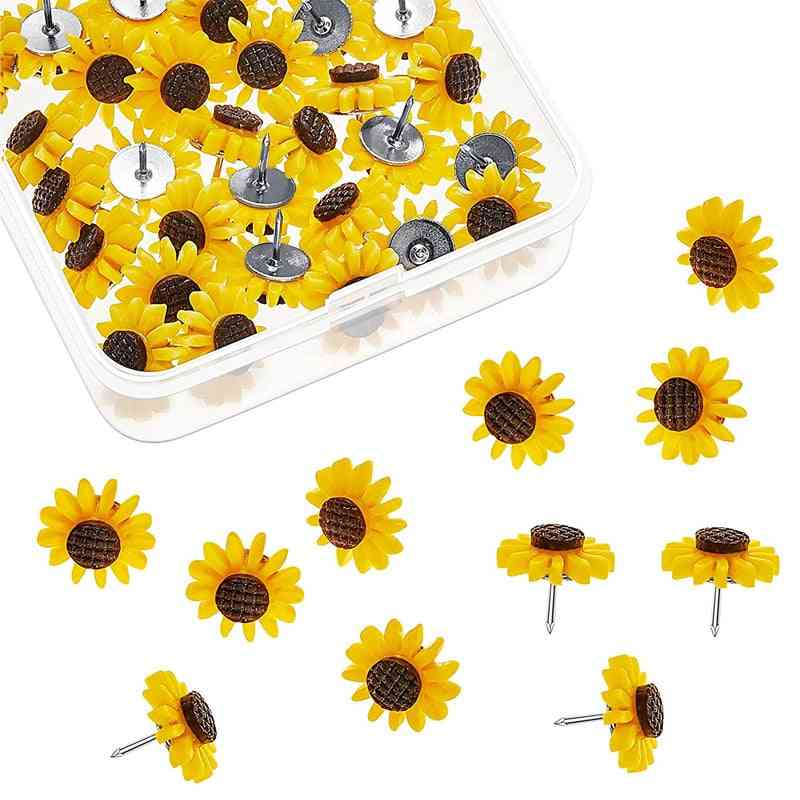 Durable Sunflower Thumb Tacks Decorative Push Pins