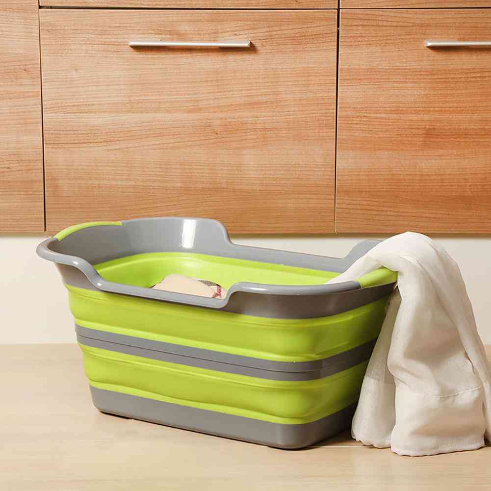 Protable Bath Tub Folding Baby Shower W/drain Basket