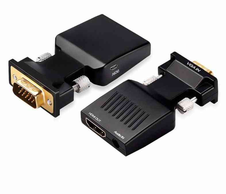 Vga To Hdmi Converter Adapter With Audio Full Hd