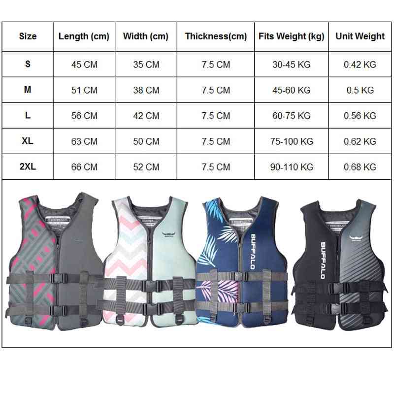 Neoprene Life Vest Kids/adults Boating Drifting Water-skiing Safety Jacket