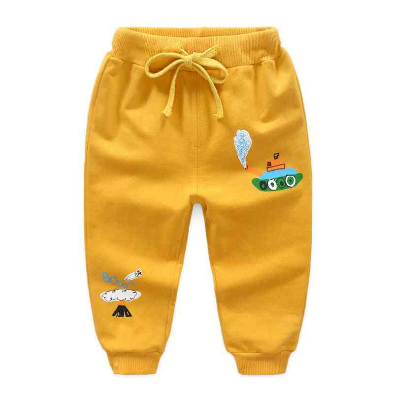 Boys Girl Cartoon Pants, Quality Cotton Casual Trousers