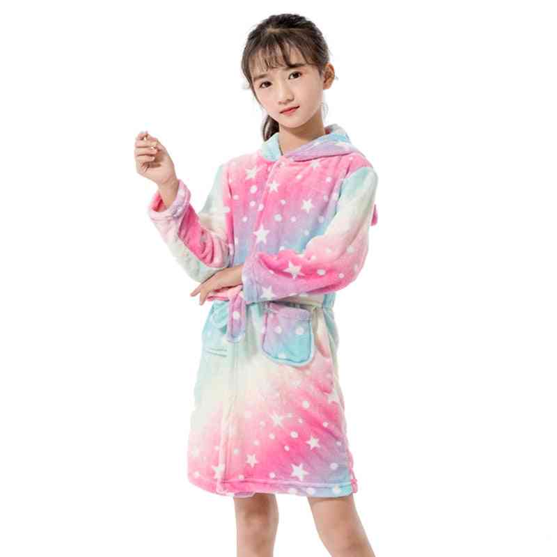 Children Hooded Bath Robe / Pajamas Nightgown - /, Set-1