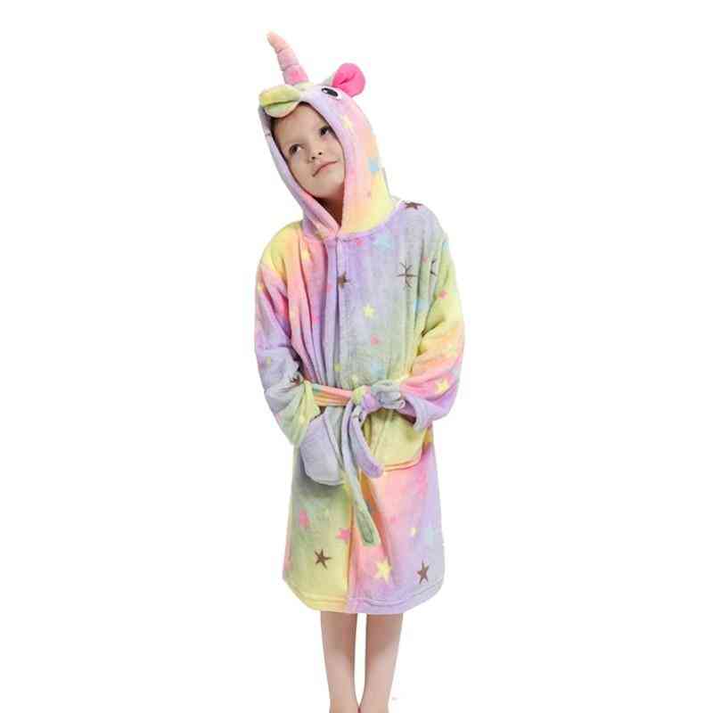 Children Hooded Bath Robe / Pajamas Nightgown - /, Set-1