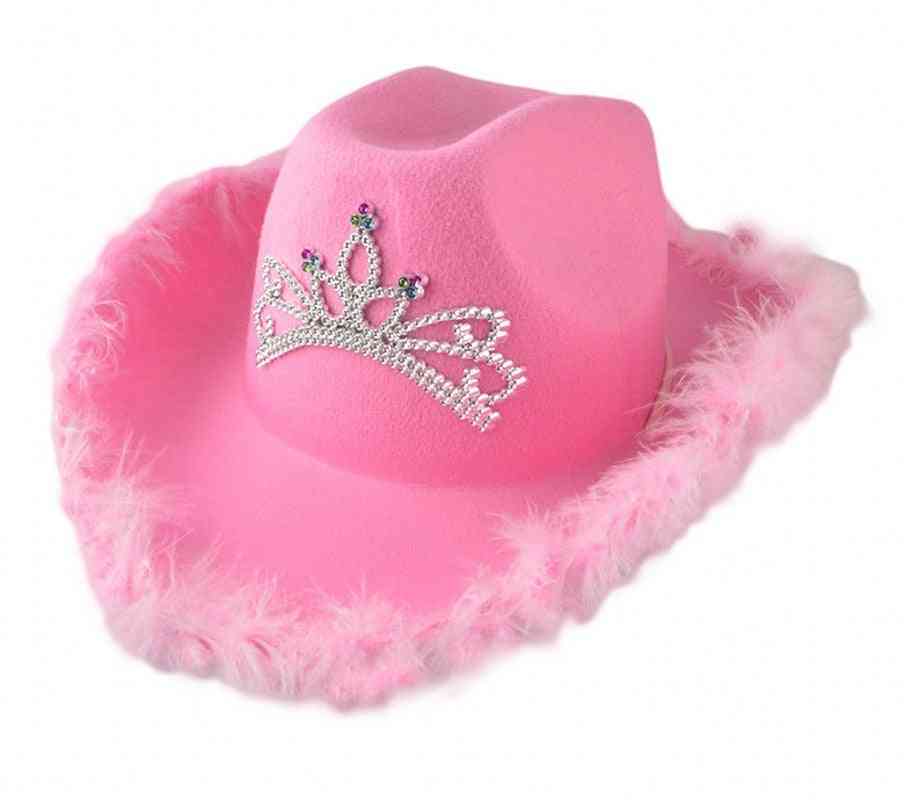 Western Style Pink Cowboy Hat For