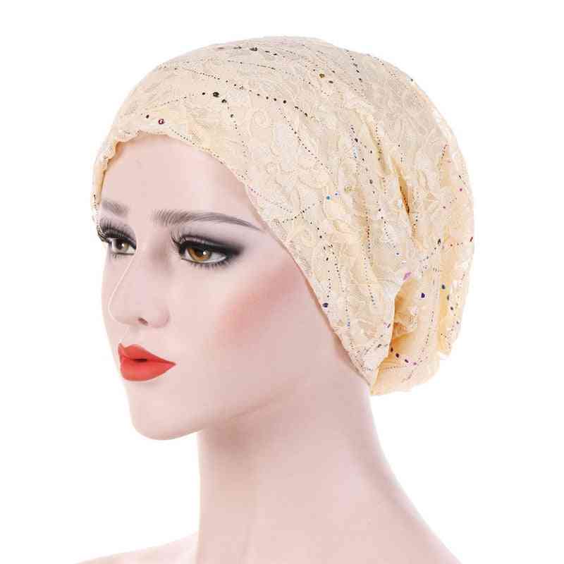 Thin Lace Summer Turban Muslim Hats - Solid Cotton Hijab Caps