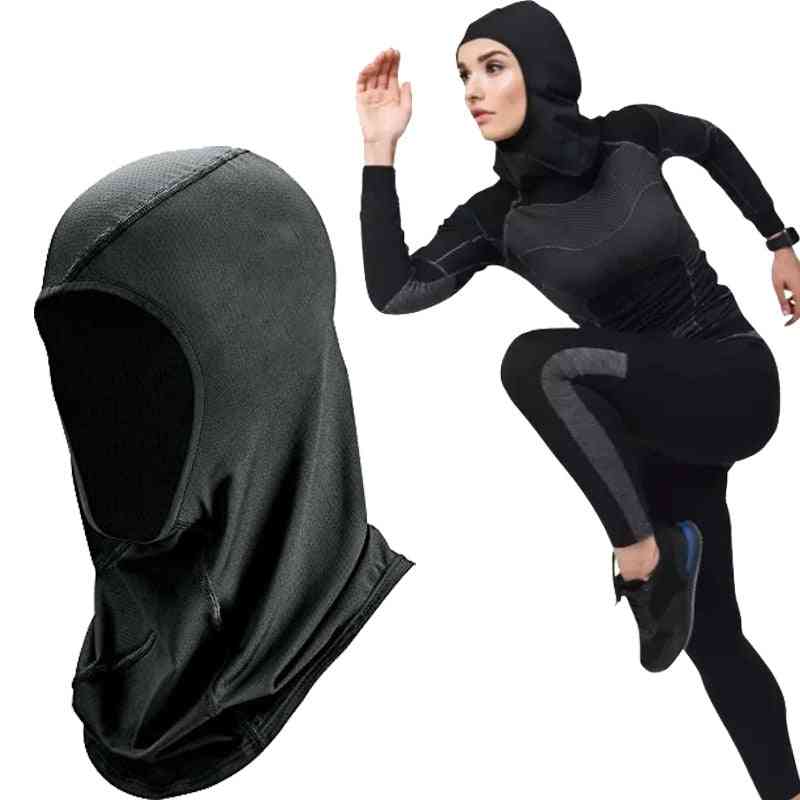 Women's Sports One-piece Hijab Or Scarf - Mesh Jersey - Islamic Turban Caps