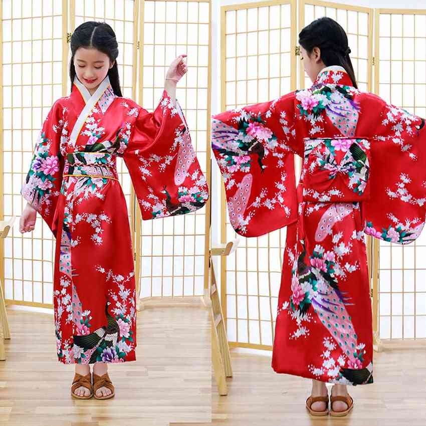 Satin Silk- Luxury Oriental Bath Robe, Kimono Traditional, Yukata Dress For