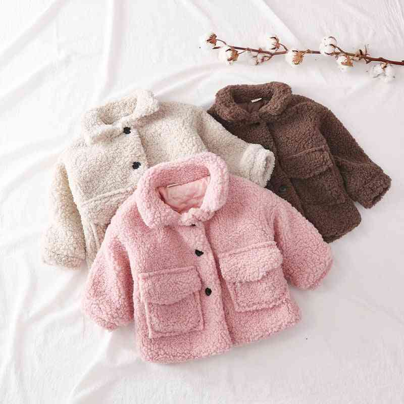 Baby vinterjakke tyk lammeuld varm frakke tøj til