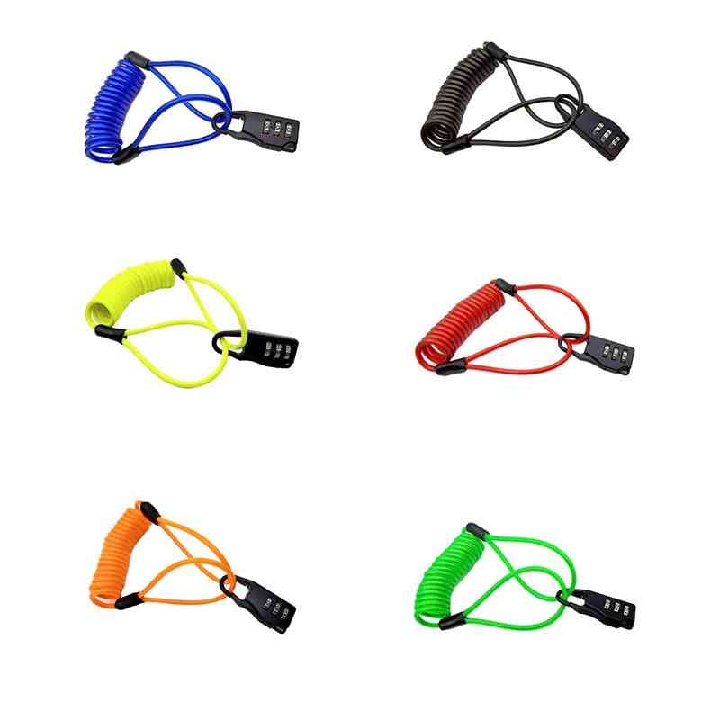 Bicycle Anti-theft Helmet, 3 Digit Combination Password Safety Cable Lock
