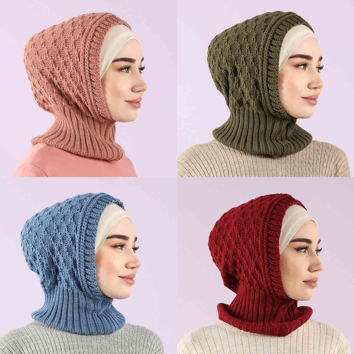 Women Winter Autumn Warm Knit Neck Head Hijab Turban Scarf