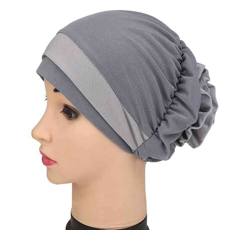 Stretch Hijab Caps Muslim Hat, Turban Women Hijab Bonnet Flower