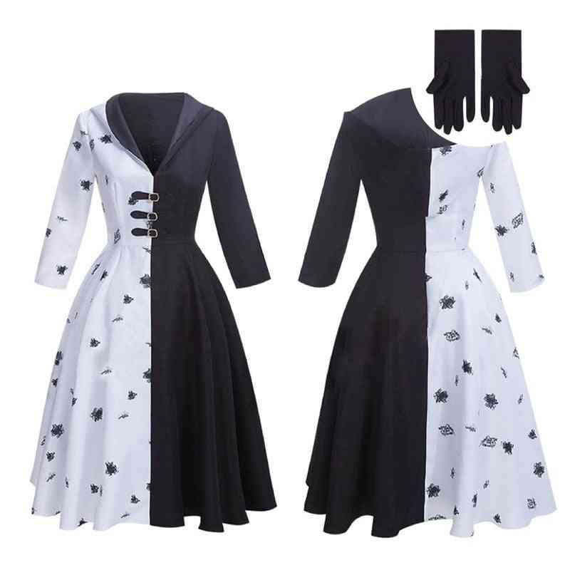 Costume Styles Women Gown Black White Maid Dress