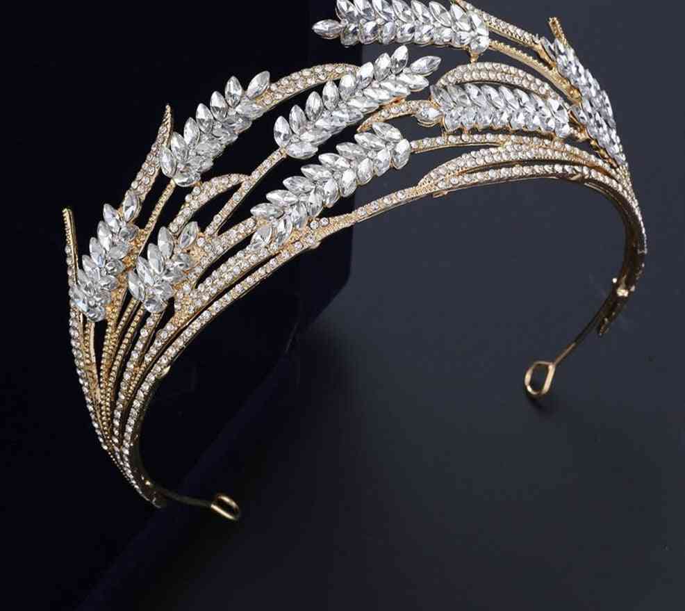 Gold Silver Bride Tiaras Bridal Headwear Hair Jewelry
